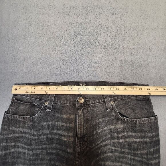 Roebuck And Co Jeans Mens 36x26 Black Straight Leg Distressed Denim - Picture 9 of 11